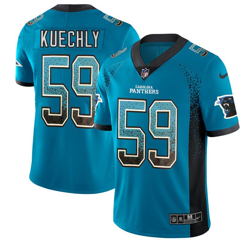 Men Carolina Panthers #59 Kuechly Blue Nike Drift Fashion Color Rush Limited NFL Jerseys